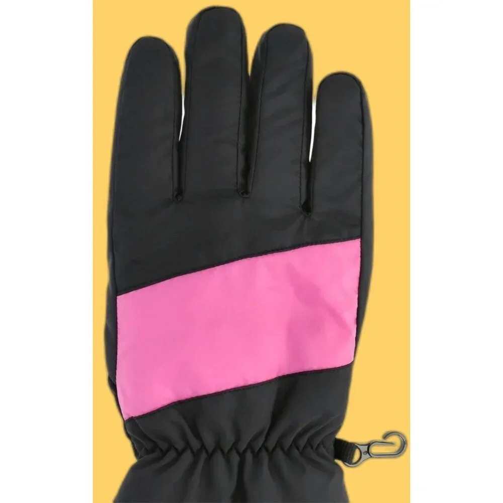 Ozark Trail Girls Gloves Water Resistant SIZE S-M Black Pink Ski NEW